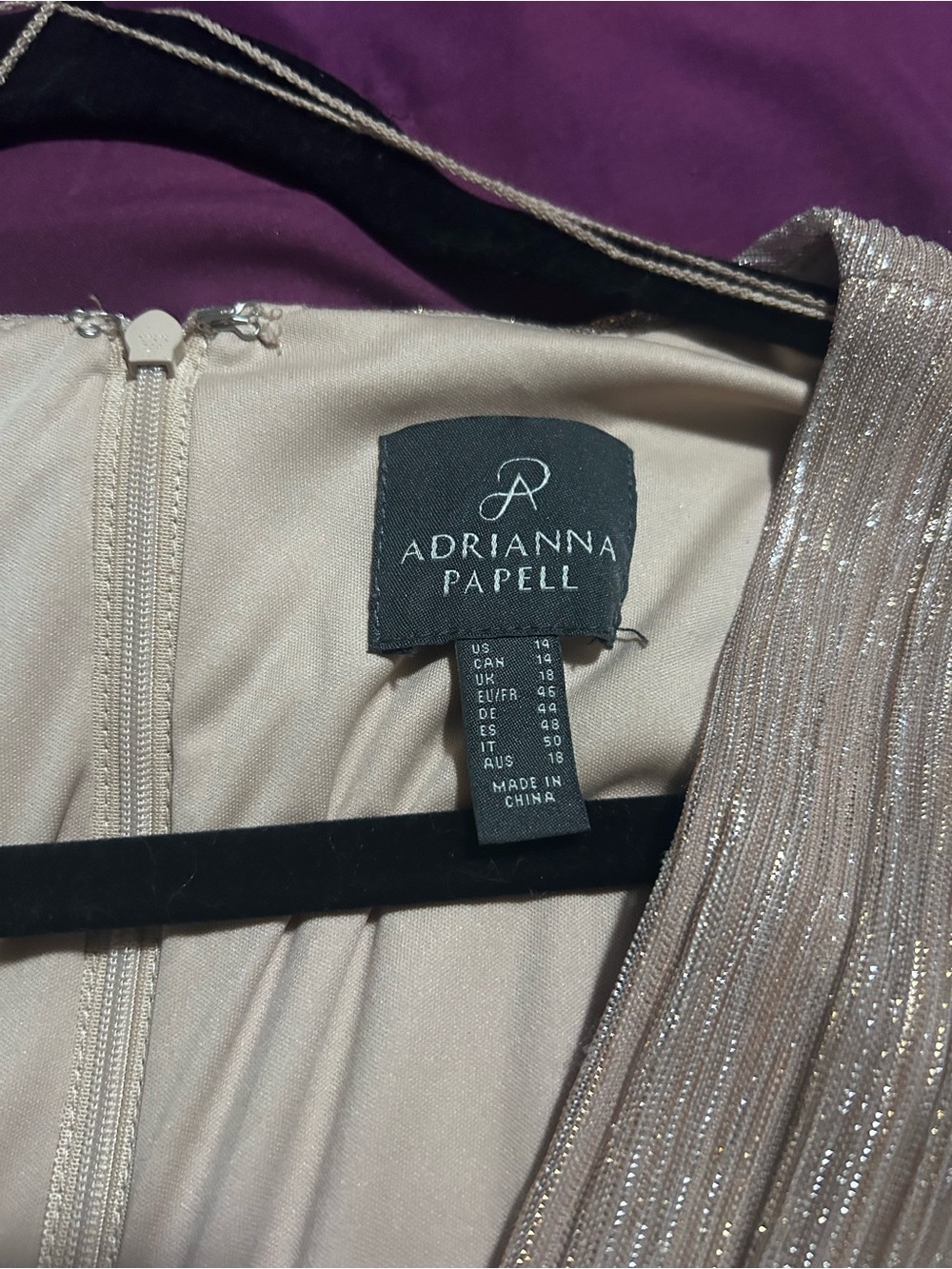 Elegant Shimmer Wrap Dress in Champagne by Adrianna Pappell - Picture 2 of 2